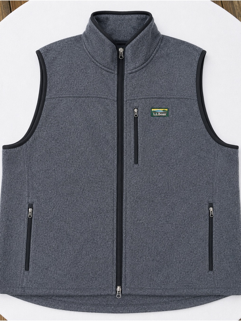 L.L. Bean Men's Charcoal Gray Full-Zip Fleece Vest